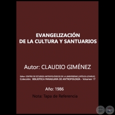 EVANGELIZACIN DE LA CULTURA Y SANTUARIOS - Autor: CLAUDIO GIMNEZ - Ao 1986